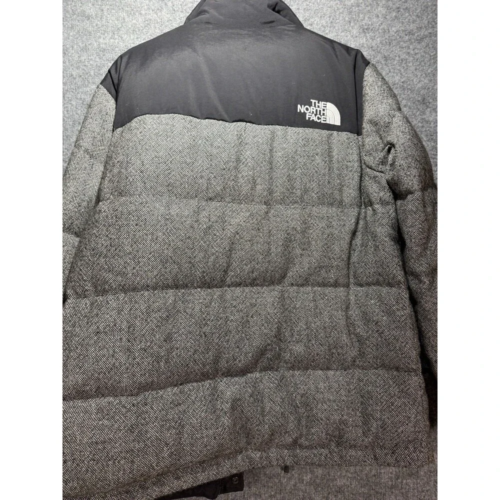 The North Face Tweed Nuptse Heights Puffer Jacket Gray/Black Size Medium